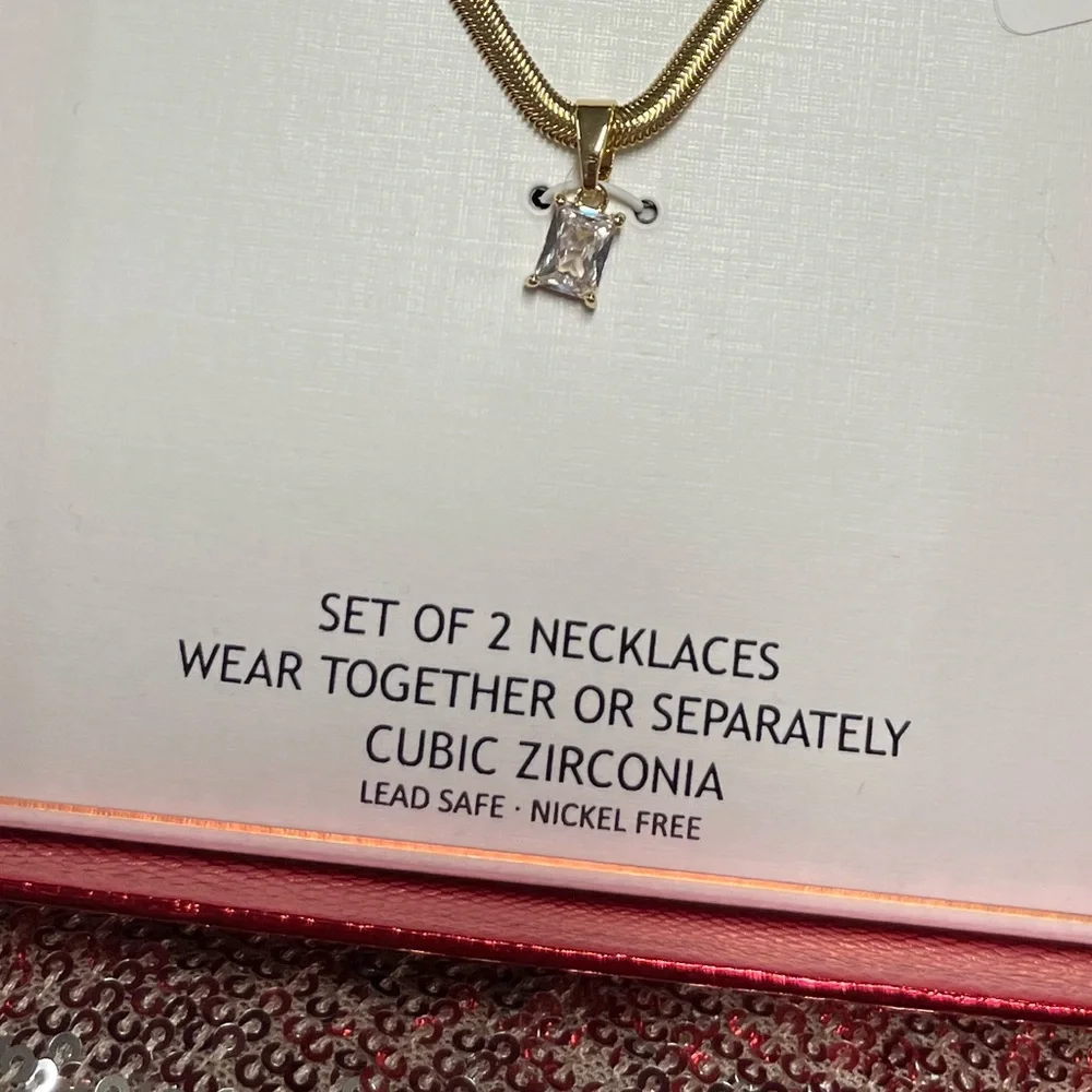 NWT ⚜️💎⚜️ House of Harlow 1960 Gorgeous Set of 2 Necklaces with Cubic Zirconia